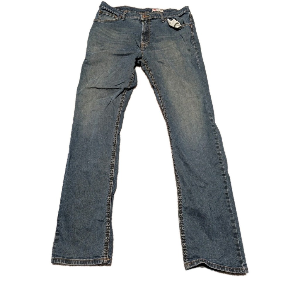 Wrangler Men's Athletic Fit Jeans Stretch Denim Waist 35x32 Across, No Tag